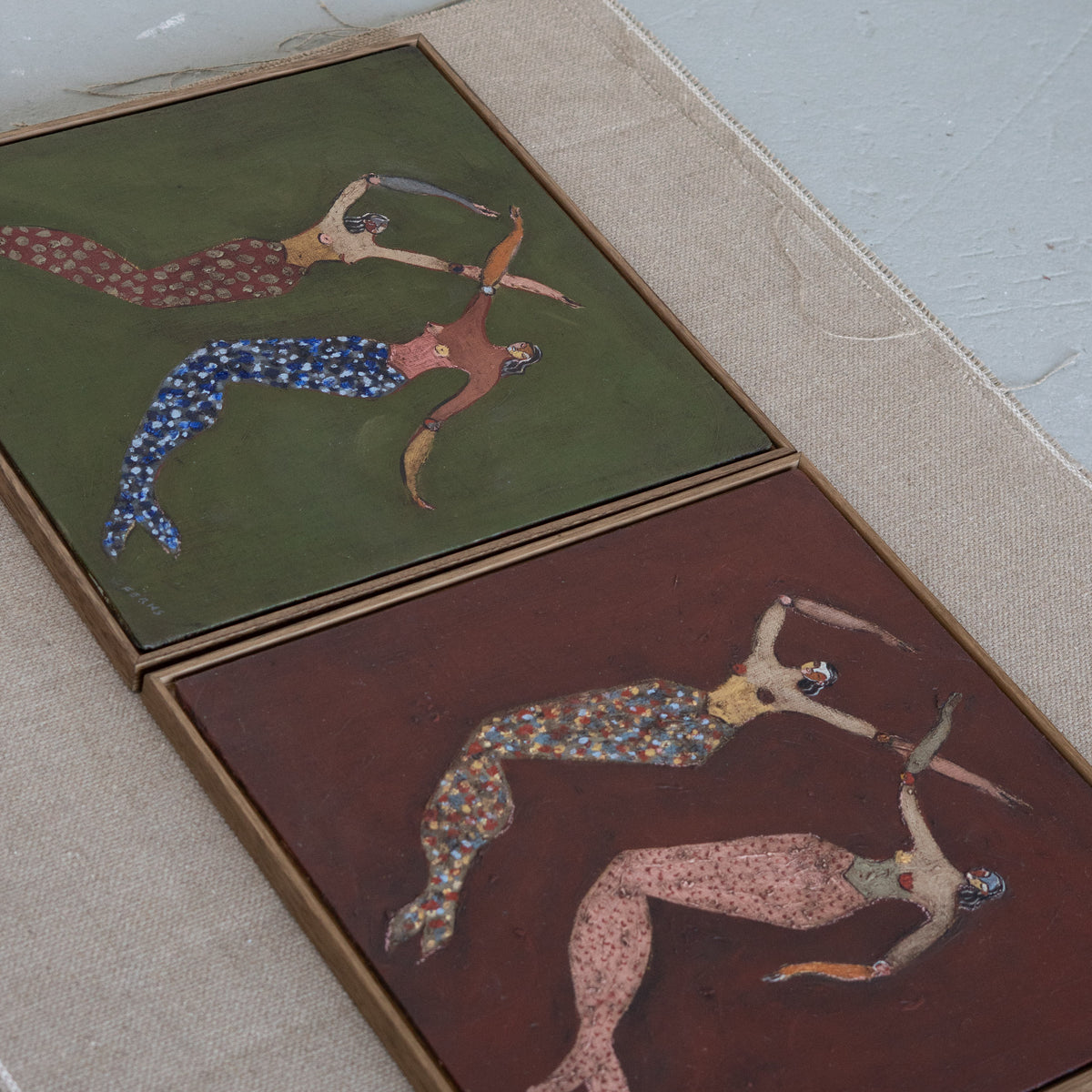 Mermaids in Burnt Sienna Original