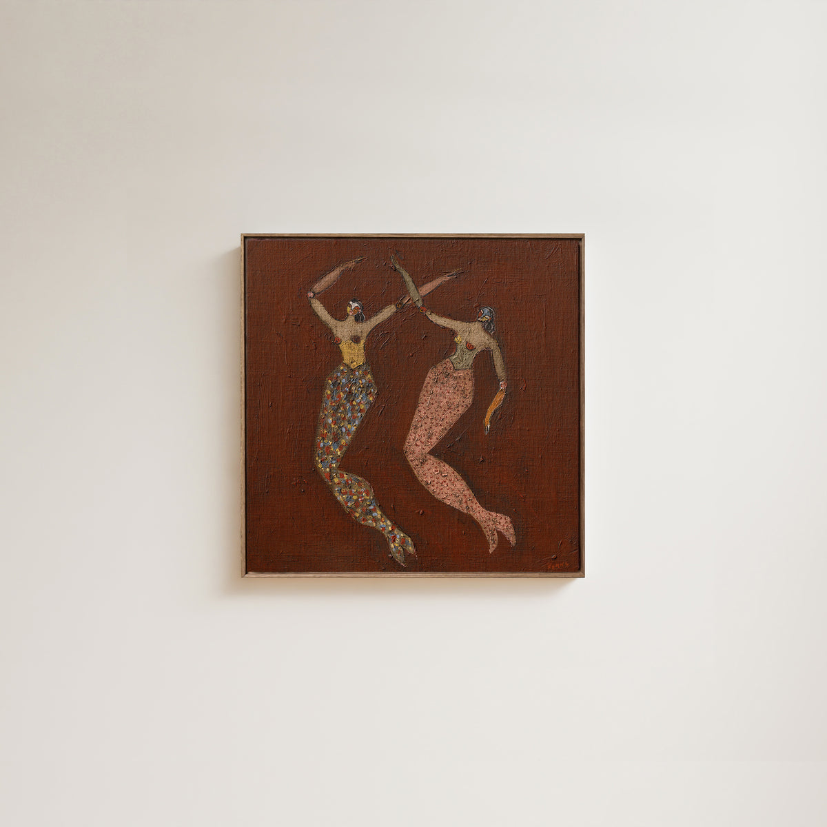 Mermaids in Burnt Sienna Original